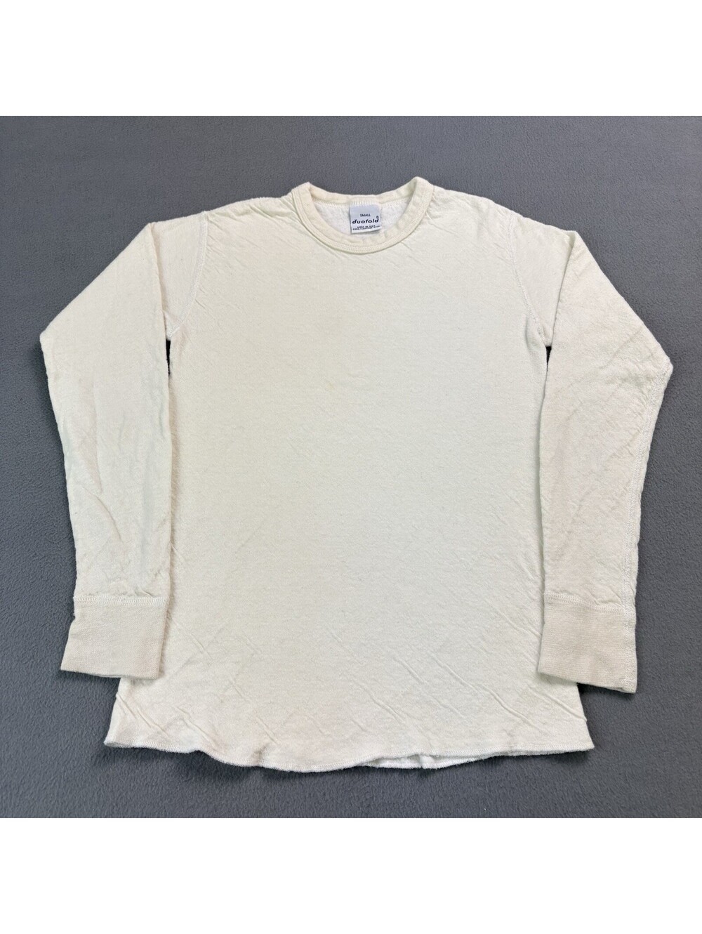 Vintage 70s Duofold Thermal Long Sleeve Shirt Size Small White